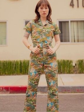 Big Bud Press fungi fantasy by Bill Ogden mushroom short sleeve jumpsuit